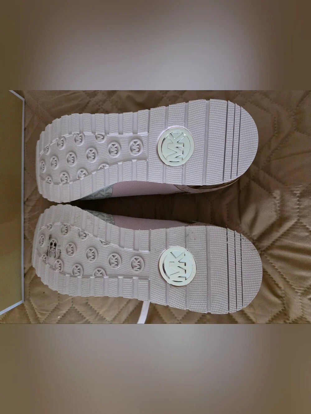 Michael Kors Pink and Rose Gold Logo Runner Sneakers